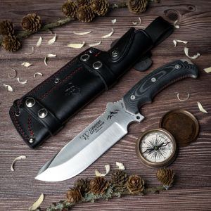 Cuchillo Cudeman 155-M Entresierras hoja de acero inoxidable MoVa 1.4116 de 16 cm empuñadura de micarta negra de 11 cm