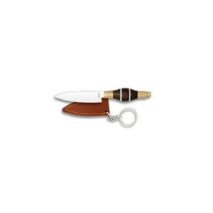 Cuchillo + Funda cuero madera Hoja de 5,5 cm