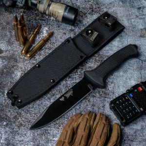 Cuchillo Cudeman 177-N TORNADO hoja de acero MoVa 1.4116 pavonada en negro de 15 cm y empuñadura de caucho negro de 12 cm