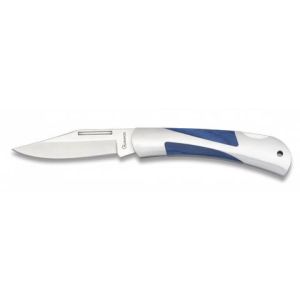 Navaja con hoja de acero 3CR13MOV de 8.50 cm y empuñadura de estamina Azul de 10.80 cm