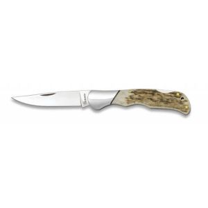 Navaja con hoja de acero 3CR13MOV de 7.80 cm y empuñadura de Ciervo de 10.50 cm