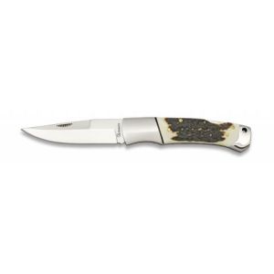 Navaja con hoja de acero 3CR13MOV de 8.00 cm y empuñadura de Ciervo de 10.40 cm