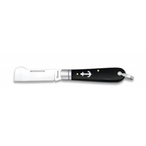 Navaja Marinera con hoja de acero 3CR13MOV de 6.50 cm y empuñadura de ABS / Negro de 9.10 cm