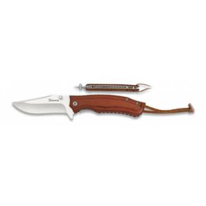 Navaja con hoja de acero 3Cr13Mov de 7.90 cm y empuñadura de estamina/Rojo de 10.60 cm