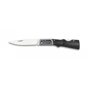 Navaja Rifle con hoja de acero 3Cr13Mov de 8.50 cm y empuñadura de Aluminio/Negro de 11.00 cm