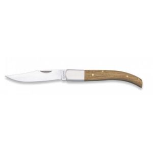 Navaja con hoja de acero 3Cr13MoV de 8.00 cm y empuñadura de Madera Natural de 10.00 cm
