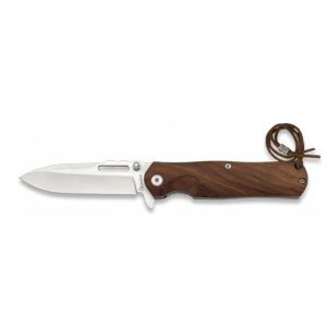 Navaja con hoja de acero 3Cr13MoV de 8.00 cm y empuñadura de madera de 10.20 cm