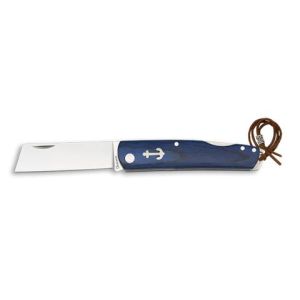Navaja Marinera con hoja de acero 3cr13mov de 7.50 cm y empuñadura de estamina Azul de 10.30 cm