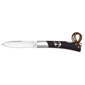 Navaja Marinera con hoja de acero 3Cr13MoV de 8.00 cm y empuñadura de estamina Negra de 10.00 cm