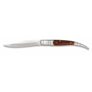Navaja Serranita con hoja de acero 3Cr13Mov de 9.80 cm y empuñadura de estamina y Acero/Rojo y Acero de 13.00 cm