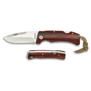 Navaja con hoja de acero 3Cr13Mov de 8.80 cm y empuñadura de estamina/Rojo de 11.70 cm