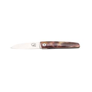 Navaja Salamandra EDC 230622 ARTEMIS con hoja de acero Böhler N690Co de 7 cm y empuñadura de hueso de camello pulido de 9
