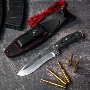 Cuchillo Cudeman 291-MC Boina Verde CADETE hoja de acero Böhler N-695 y empuñadura de micarta negra de 12,5 cm