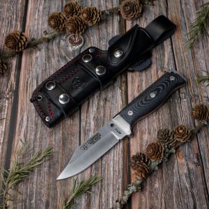 Cuchillo Cudeman 295-M MT-1 hoja de acero Böhler N-695 de 11 cm y empuñadura de micarta negra de 11,5 cm