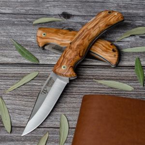 Navaja Cudeman 326-L hoja de acero MoVa 1.4116 de 9,5 cm y empuñadura de madera de olivo de 11 cm