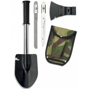 Pala ALBAINOX SURVIVAL con funda, cabezal de hacha, sierra, etc. Pala multiusos para casos de supervivenciaTotal: 40 cm Ref. 33043
