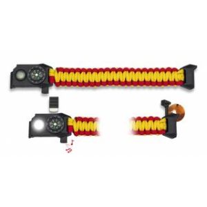 Brazalete paracord/ brujula/silbato/LED
