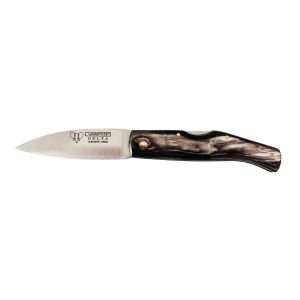 Navaja Cudeman 344-A Delta de estilo pallesa con hoja de acero Molibdeno Vanadio de 8,5 cm y empuñadura de asta de toro pulida de 11 cm.