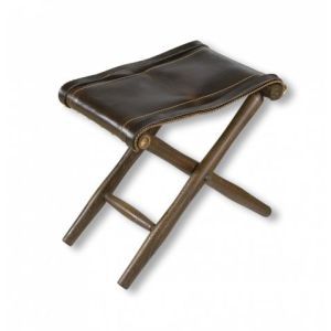 Silla plegable pequeña Madera-Piel de 29x28x21 cm Ref. 34664