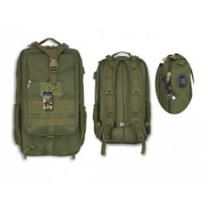 Mochila tactica Verde conector Usb