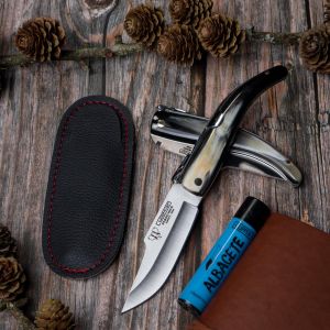 Navaja Cudeman 380-A Albaceteña hoja de acero MoVa 1.4116 de 8 cm y empuñadura de Cuerno de toro de 10,5 cm