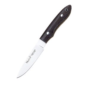 Compra aquí tu Cuchillo Muela 4410-M con hoja de acero MoVa de 10 cm y empuñadura de micarta yute de 10,5 cm en color marrón oscuro, ¡Somos su tienda en Albacete!