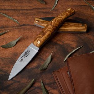 Navaja Cudeman Solsona 445-L hoja de acero 420 de 7 cm y empuñadura de madera de olivo de 8,5 cm