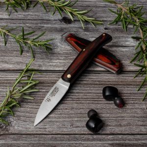 Navaja Cudeman Solsona 445-R hoja de acero 420 de 7 cm y empuñadura de estamina roja de 8,5 cm