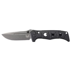 Navaja Benchmade Mini Adamas 273GY-1 con hoja de acero CPM Cru Wear de 8.3 cm y empuñadura de G-10 de 11.1 cm
