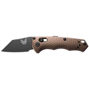 Navaja Benchmade Partial Immunity - Burnt Bronze 2950BK-1 con hoja de acero CPM M4 de 5.0 cm y empuñadura de aluminio de 8.7 cm