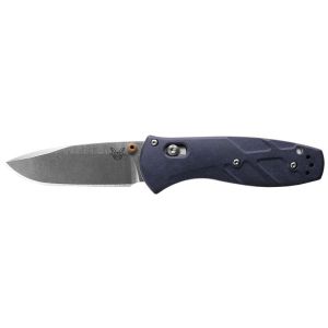 Navaja Benchmade Mini Barrage Crater Blue 585-03 con hoja de acero Acero CPM S30V de 7.5 cm y empuñadura de Richlite (material sintético) de 10.1 cm