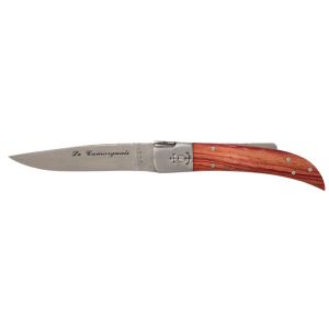 Navaja Camarguais Nº10 Tridente soldado 10008 con hoja de acero 12C27 de 9.0 cm y empuñadura de Madera de Palorosa de 10.5 cm