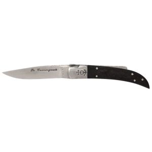 Navaja Camarguais Nº10 Tridente soldado 10030 con hoja de acero 12C27 de 9.0 cm y empuñadura de Ébano de 10.5 cm