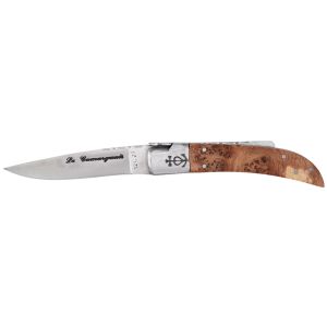 Navaja Camarguais Nº10 Tridente forjado 20089 con hoja de acero 12C27 de 9.0 cm y empuñadura de enebro de 10.5 cm