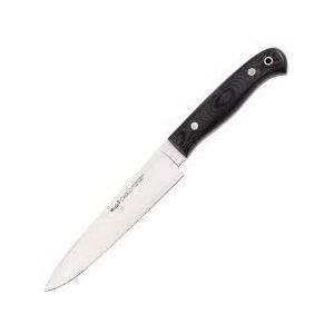 Compra aquí tu Cuchillo Muela CRIOLLO-18 con hoja de acero MoVa de 17,5 cm y empuñadura de micarta negra de 12 cm, ¡Somos su tienda en Albacete!