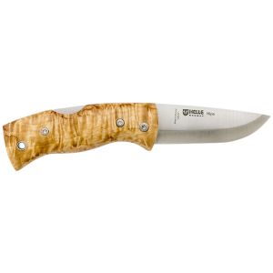 Navaja nórdica HELLE 657 Nipa con hoja de acero 12C27 de 6.9 cm y empuñadura de Ronce de Bouleau de 9.4 cm
