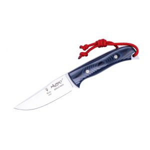 Cuchillo Muela HUSKY-10M.B con hoja de acero Böhler N690Co de 11 cm y empuñadura de micarta negra-azul de 14 cm