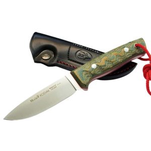 Muela Cuchillo Kodiak KODIAK-10SV.G hoja de acero Sandvik 14C28N de 10 cm y empuñadura de micarta verde.