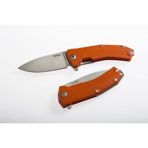 Navaja italiana LIONSTEEL KUR OR con hoja de acero Sleipner de 8,7 cm y empuñadura de G10 naranja