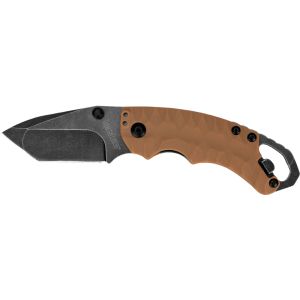 Navaja Shuffle II Tan con hoja de acero 8Cr13MoV de 6.40 cm y empuñadura de GFN de 9.60 cm.