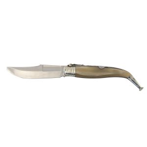 Navaja Expósito Albaceteña Nº3 con hoja de acero molibdeno vanadio de 13 cm y empuñadura de cuerno de toro M/105-AT