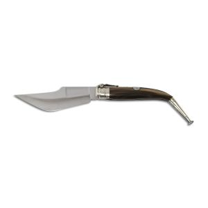Navaja Expósito bandolera Nº 2 hoja de acero inoxidable MoVa de 13 cm y empuñadura de cuerno de toro con alpaca M/202-AT