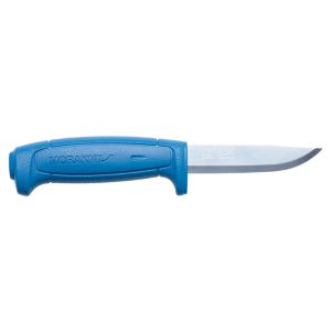 Cuchillo Morakniv Basic 546 Azul con hoja de acero Carbono de 9.0 cm y empuñadura de Caucho de 11.6 cm