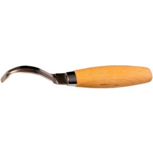 Cuchillo para tallar Morakniv Carving Hook 163 con hoja de acero 12C27 (inox) de 5.0 cm y empuñadura de Abedul de 12.7 cm