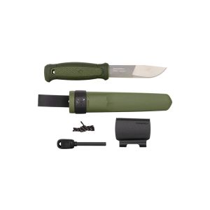 Cuchillo Morakniv Kansbol con kit de supervivencia– Verde con hoja de acero Acero de 10.9 cm y empuñadura de Poliamida de 11.7 cm