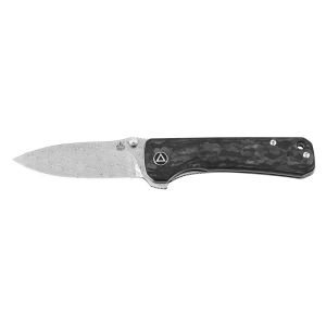 Navaja Hawk  con hoja de acero Damasco de 8.2 cm y empuñadura de Fibra de carbono de 10.5 cm
