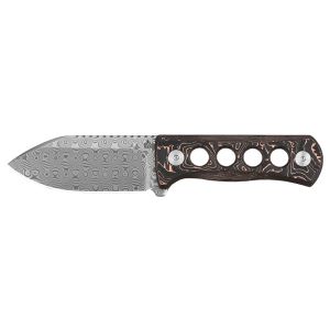 Cuchillo Canary con hoja de acero Damasco de 6.3 cm y empuñadura de Fibra de carbono de 7.0 cm