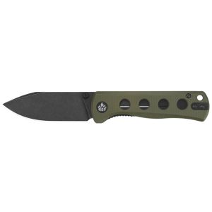 Navaja Canary Olive Green con hoja de acero Acero inoxidable 14C28N de 7.2 cm y empuñadura de G10 de 9.5 cm