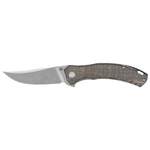 Navaja Walrus Dark Brown Rough con hoja de acero D2 de 8.6 cm y empuñadura de Micarta de 12.0 cm