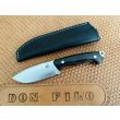 Cuchillo J&V Axarquia granadillo con hoja de acero MV-58 de 10 cm y empuñadura de madera de granadillo de 12 cm funda de cuero incluida